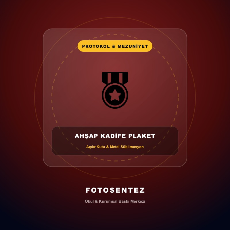 Kadife Kutulu Ahşap Albüm Plaket
